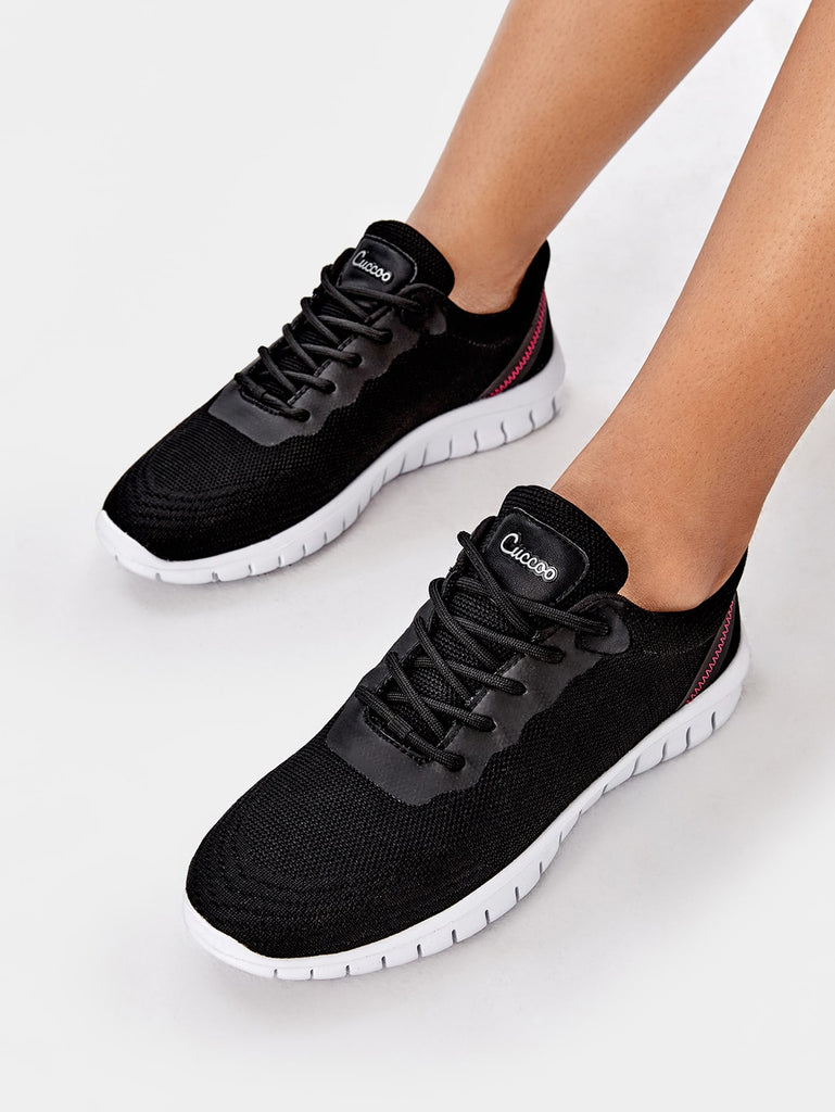 Letter Graphic Lace-up Front Running Shoes