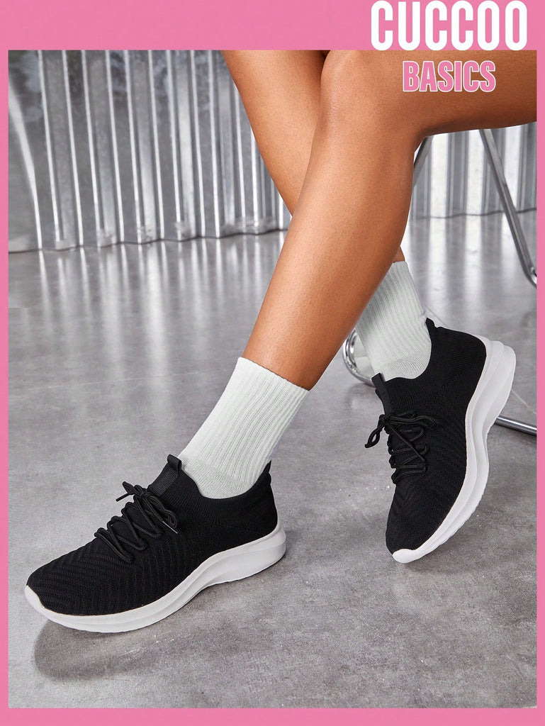 Women Breathable Lace-up Front Running Shoes, Sporty Outdoor Sneakers