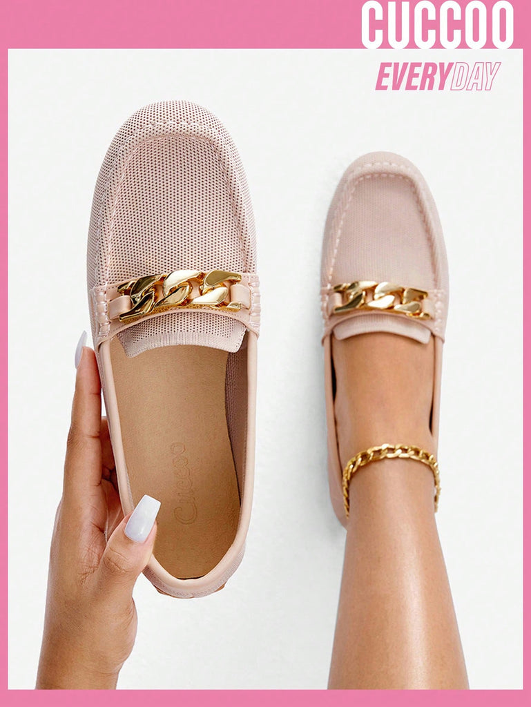 Chain Decor Slip On Loafers